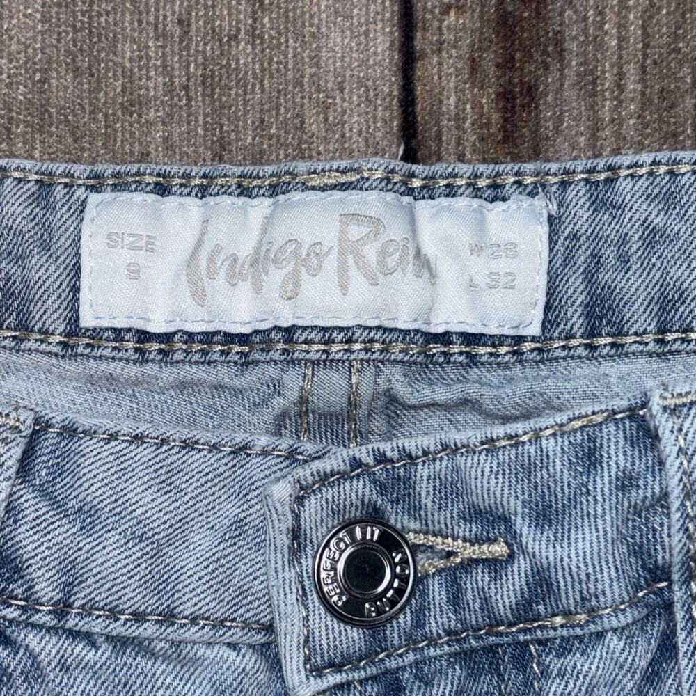 Indigo Dreams Womens Light Blue Denim Wide Leg High Rise Cargo Jeans Size 9 - Picture 3 of 9